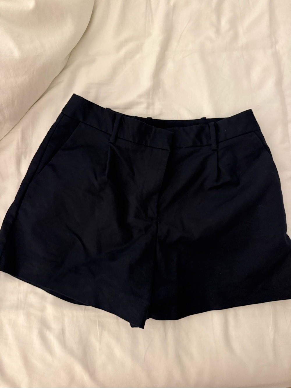 Zara High-Waist Navy Shorts